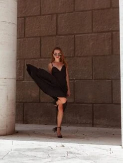 Women's Party Dress Satin Dress Swing Dress Midi Dress Black Champagne Red Sleeveless Pure Color Backless Summer Spring Deep V Fashion Party Summer Dress Spring Dress 2023 S M L XL -Tesla Style ykzljx1690185691721