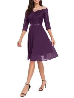 Women's Party Dress Lace Dress Cocktail Dress Midi Dress Black Wine Navy Blue 3/4 Length Sleeve Pure Color Lace Spring Fall Winter Crew Neck Fashion Winter Dress Wedding Guest Vacation 2023 S M L XL 27 Women's Party Dress Lace Dress Cocktail Dress Midi Dress Black Wine Navy Blue 3/4 Length Sleeve Pure Color Lace Spring Fall Winter Crew Neck Fashion Winter Dress Wedding Guest Vacation 2023 S M L XL -Tesla Style ymajwh1692179553151