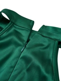 Women's Party Dress Homecoming Dress Cocktail Dress Mini Dress Green Dark Blue Sleeveless Pure Color Lace Up Fall Autumn Crew Neck Fashion Wedding Guest Birthday Vacation Slim 2023 S M L XL -Tesla Style ynormb1695374697039