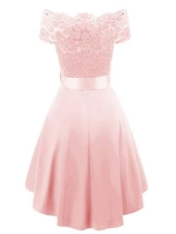 Women‘s Homecoming Party Dress Wedding Guest Dress Knee Length Dress White Pink Wine Navy Blue Short Sleeve Pure Color Plus High Low Bow Spring Summer Off Shoulder Elegant Formal 2022 S M L XL XXL -Tesla Style yoigjc1631586789815