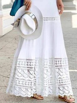 Women's Long Dress Maxi Dress Party Dress Lace Dress White Dress Plain Fashion Modern Party Date Summer Dress Lace Short Sleeve Off Shoulder Dress Regular Fit White Spring Summer S M L XL 7 Women's Long Dress Maxi Dress Party Dress Lace Dress White Dress Plain Fashion Modern Party Date Summer Dress Lace Short Sleeve Off Shoulder Dress Regular Fit White Spring Summer S M L XL -Tesla Style yphmrf1674885518332