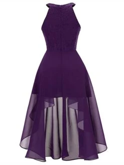 Women's Party Dress Lace Dress Homecoming Dress Midi Dress Pink Wine Purple Sleeveless Pure Color Lace Summer Spring Crew Neck Party Birthday Evening Party Wedding Guest 2023 S M L XL 2XL -Tesla Style yqapir1675674071167