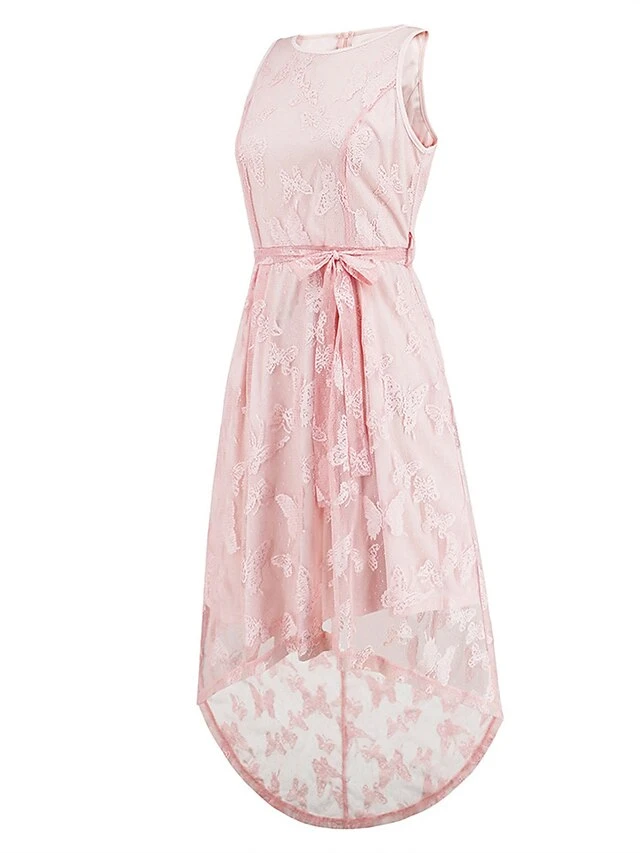 Women's Party Dress Lace Dress Homecoming Dress Midi Dress White Pink Red Sleeveless Pure Color Lace Up Summer Spring Crew Neck Fashion Wedding Guest Vacation 2023 S M L XL 2XL 8 Women's Party Dress Lace Dress Homecoming Dress Midi Dress White Pink Red Sleeveless Pure Color Lace Up Summer Spring Crew Neck Fashion Wedding Guest Vacation 2023 S M L XL 2XL - Image 6