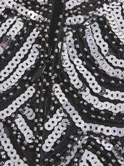 Women‘s Halloween Dress Party Dress Fringe Dress Sequin Dress Midi Dress Silver Black White Sleeveless Floral Sequins Summer Spring Fall Crew Neck Party Party Summer Dress 2023 XS S M L XL XXL -Tesla Style yuqcdu1639031528173