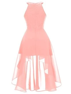 Women‘s Party Dress Wedding Guest Dress Lace Dress Swing Dress Midi Dress Pink Wine Navy Blue Sleeveless Pure Color Lace Fall Spring Autumn Halter Party Party Spring Dress 2023 S M L XL XXL -Tesla Style yvvowt1631860615894