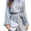 Women‘s Party Dress Wedding Guest Dress Sequin Dress Homecoming Dress Shift Dress Silver Gold White Long Sleeve Pure Color Sequins Winter Fall Autumn Crew Neck Party Winter Dress Birthday Loose Fit 1 Women‘s Party Dress Wedding Guest Dress Sequin Dress Homecoming Dress Shift Dress Silver Gold White Long Sleeve Pure Color Sequins Winter Fall Autumn Crew Neck Party Winter Dress Birthday Loose Fit -Tesla Style yxtnss1662454396343