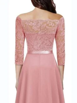 Women's Party Dress Lace Dress Wedding Guest Dress Midi Dress Pink Blue Fuchsia 3/4 Length Sleeve Pure Color Lace Summer Spring Fall Off Shoulder Fashion Birthday Wedding Guest Vacation 2023 S M L XL 20 Women's Party Dress Lace Dress Wedding Guest Dress Midi Dress Pink Blue Fuchsia 3/4 Length Sleeve Pure Color Lace Summer Spring Fall Off Shoulder Fashion Birthday Wedding Guest Vacation 2023 S M L XL -Tesla Style yxxnvw1679312192055