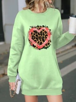 Women's Casual Dress Sweatshirt Dress Mini Dress Warm Fashion Outdoor Holiday Vacation Crew Neck Print Leopard Loose Fit Pink Blue Purple S M L XL XXL -Tesla Style yyayoj1697009471000