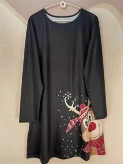 Women's Casual Dress Christmas Dress Sweatshirt Dress Snowflake Ugly Christmas Print Crew Neck Mini Dress Active Fashion Outdoor Christmas Long Sleeve Loose Fit Black Brown Khaki Fall Winter S M L XL -Tesla Style yzuobx1695888574065