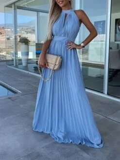 Women's Long Dress Maxi Dress Party Dress Casual Dress Summer Dress Pure Color Streetwear Casual Outdoor Holiday Going Out Ruched Pleated Sleeveless Halter Neck Dress Slim Pink Blue Summer Spring S M 20 Women's Long Dress Maxi Dress Party Dress Casual Dress Summer Dress Pure Color Streetwear Casual Outdoor Holiday Going Out Ruched Pleated Sleeveless Halter Neck Dress Slim Pink Blue Summer Spring S M -Tesla Style zapqde1685072341988