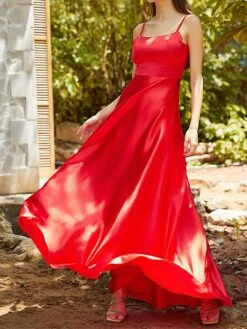 Women's Prom Dress Party Dress Satin Dress Long Dress Maxi Dress Red Sleeveless Pure Color Backless Spring Fall Winter Spaghetti Strap Fashion Birthday Evening Party Wedding Guest 2023 S M L XL 11 Women's Prom Dress Party Dress Satin Dress Long Dress Maxi Dress Red Sleeveless Pure Color Backless Spring Fall Winter Spaghetti Strap Fashion Birthday Evening Party Wedding Guest 2023 S M L XL -Tesla Style zesttb1693983148530