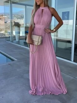 Women's Long Dress Maxi Dress Party Dress Casual Dress Summer Dress Pure Color Streetwear Casual Outdoor Holiday Going Out Ruched Pleated Sleeveless Halter Neck Dress Slim Pink Blue Summer Spring S M 17 Women's Long Dress Maxi Dress Party Dress Casual Dress Summer Dress Pure Color Streetwear Casual Outdoor Holiday Going Out Ruched Pleated Sleeveless Halter Neck Dress Slim Pink Blue Summer Spring S M -Tesla Style zhvudk1685072340232