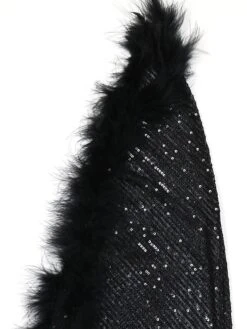 Women's Party Dress Sequin Dress Feather Dress Mini Dress Black Green Long Sleeve Pure Color Sequins Fall Winter Autumn One Shoulder Fashion 2023 S M L XL XXL -Tesla Style zkbxpk1697451970786