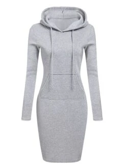 Women's Casual Dress Hoodie Dress Mini Dress Daily Basic Outdoor Home Holiday Crew Neck Print Striped Regular Fit Black White Yellow S M L XL XXL -Tesla Style zlecvk1692935723423