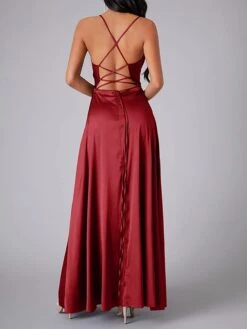 Women's Prom Dress Party Dress Satin Dress Long Dress Maxi Dress Black White Pink Sleeveless Pure Color Backless Summer Spring Fall Spaghetti Strap Fashion Evening Party Wedding Guest Vacation 2023 S -Tesla Style zniqpx1690366398971