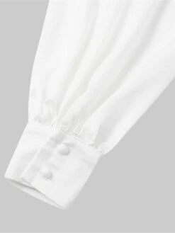 Women's Work Dress Satin Dress White Dress Fashion Midi Dress Lace Up V Neck Long Sleeve Plain Loose Fit White Fall Winter S M L XL XXL -Tesla Style zponzi1693374224558