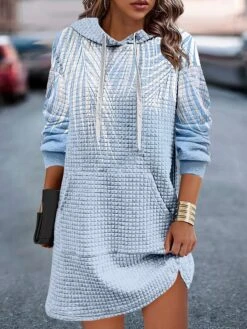 Women's Casual Dress Hoodie Dress Mini Dress Warm Fashion Outdoor Vacation Going Out Hoodie Pocket Print Floral Loose Fit Pink Blue Green S M L XL XXL -Tesla Style zpxkhn1695027813498