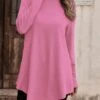 Women's Casual Dress Sweatshirt Dress Plain Dress Mini Dress Patchwork Daily Vacation Going Out Active Fashion Turtleneck Long Sleeve 2023 Loose Fit Black White Pink Color S M L XL XXL Size -Tesla Style zrupii1694594537527
