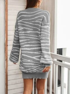 Women's Sweater Dress Winter Dress Jumper Dress Mini Dress Ruched Outdoor Daily Vacation Active Fashion Crew Neck Long Sleeve 2023 Loose Fit Black Khaki Gray Color S M L Size -Tesla Style zsoxhv1692687136405