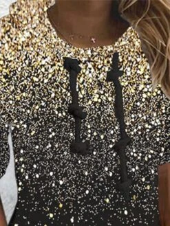 Women‘s Hoodie Dress Winter Dress Gold Long Sleeve Color Gradient Print Winter Fall Hooded Vacation Casual Fall Dress 2022 S M L XL XXL 3XL -Tesla Style ztahpw1664255728092