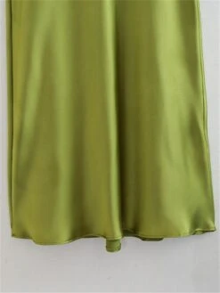 Women's Prom Dress Party Dress Satin Dress Midi Dress White Green Sleeveless Pure Color Backless Spring Fall Winter Spaghetti Strap Fashion Evening Party Wedding Guest Vacation 2023 S M L -Tesla Style zvgrmo1691745620857