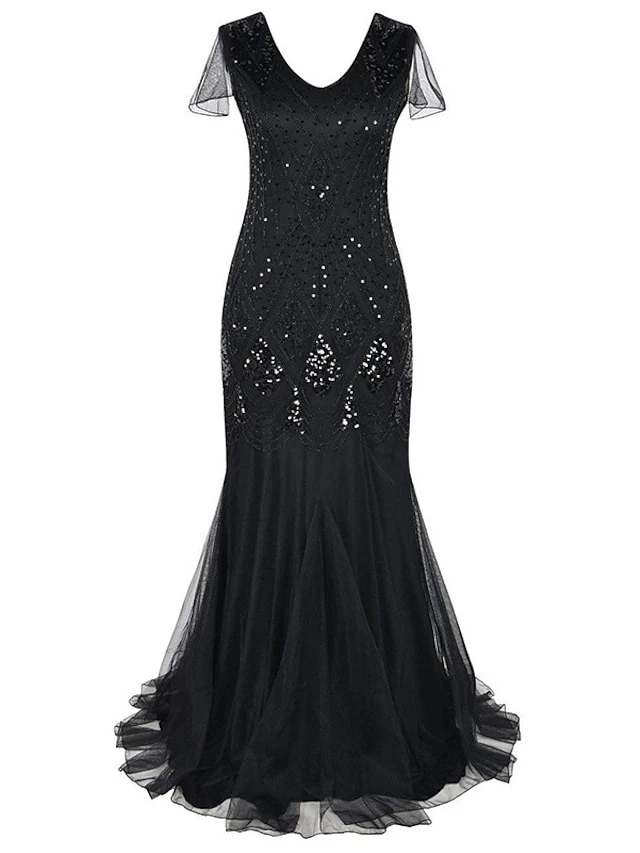 Women‘s Halloween Dress Lace Dress Vintage Dress Black Dress Long Dress Maxi Dress Burgundy Dark Green Sleeveless Plain Sequins Spring Fall Winter V Neck Fashion Evening Party 2023 7 Women‘s Halloween Dress Lace Dress Vintage Dress Black Dress Long Dress Maxi Dress Burgundy Dark Green Sleeveless Plain Sequins Spring Fall Winter V Neck Fashion Evening Party 2023 - Image 5