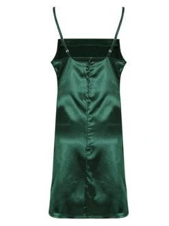 Women‘s Party Dress Satin Dress Sheath Dress Cocktail Party Club Mini Dress Party Hot Spaghetti Strap Sleeveless Backless 2023 Regular Fit Black Champagne Wine Pure Color S M L XL 2XL -Tesla Style zyzgen1672828171139